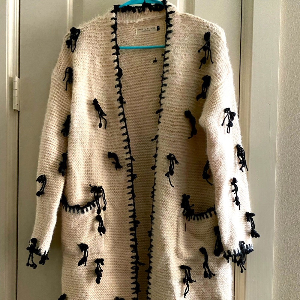 Sage & Flowers custom L/XL jacket. Super soft, a very handmade look, warm!